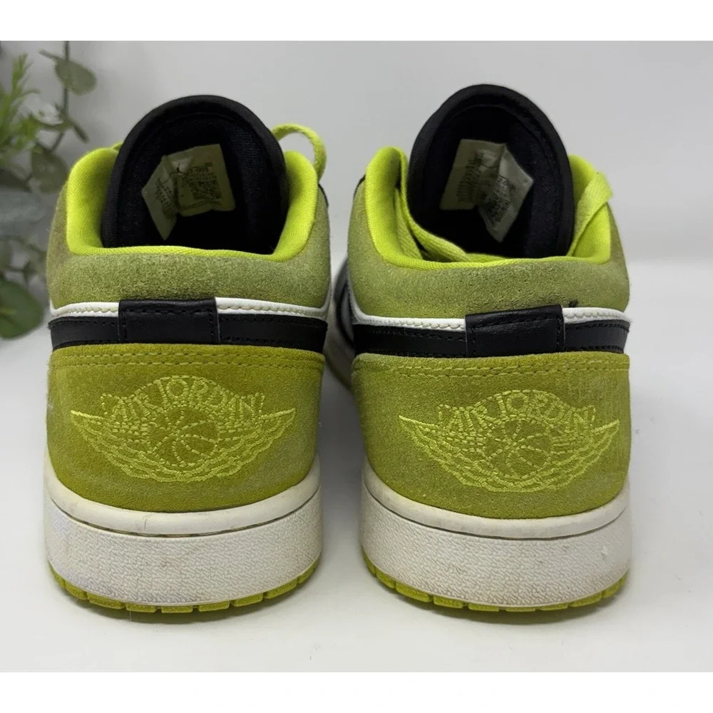 Nike Air Jordan 1 Low Black Cyber Volt Green White Black Men's Size 10 CK3022